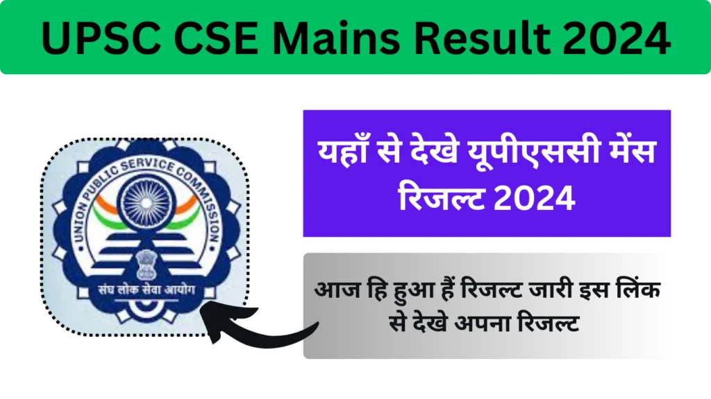 UPSC CSE Mains Result 2024